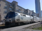 AMTK 168  15Feb2010  NB Train 22 (Texas Eagle) into the AmTrak Station  